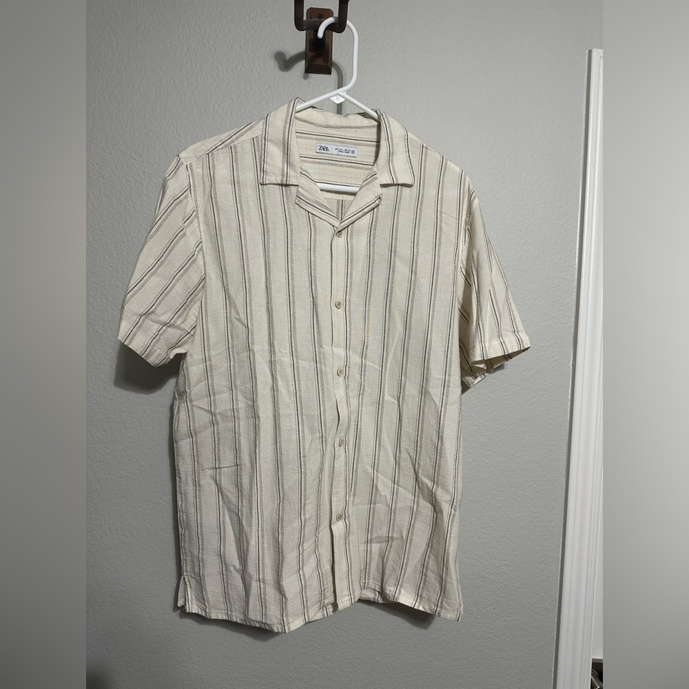Zara button up striped shirt
